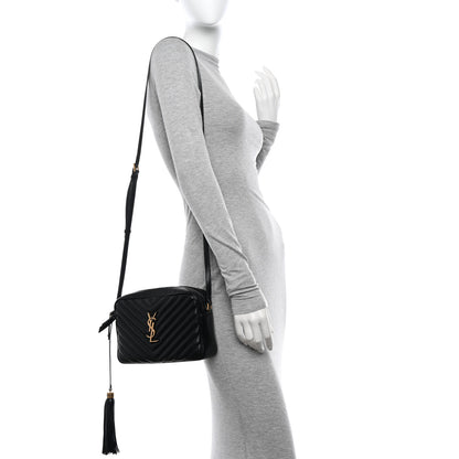 Saint Laurent Calfskin Matelasse Monogram Lou Camera Bag Black 2 of 11