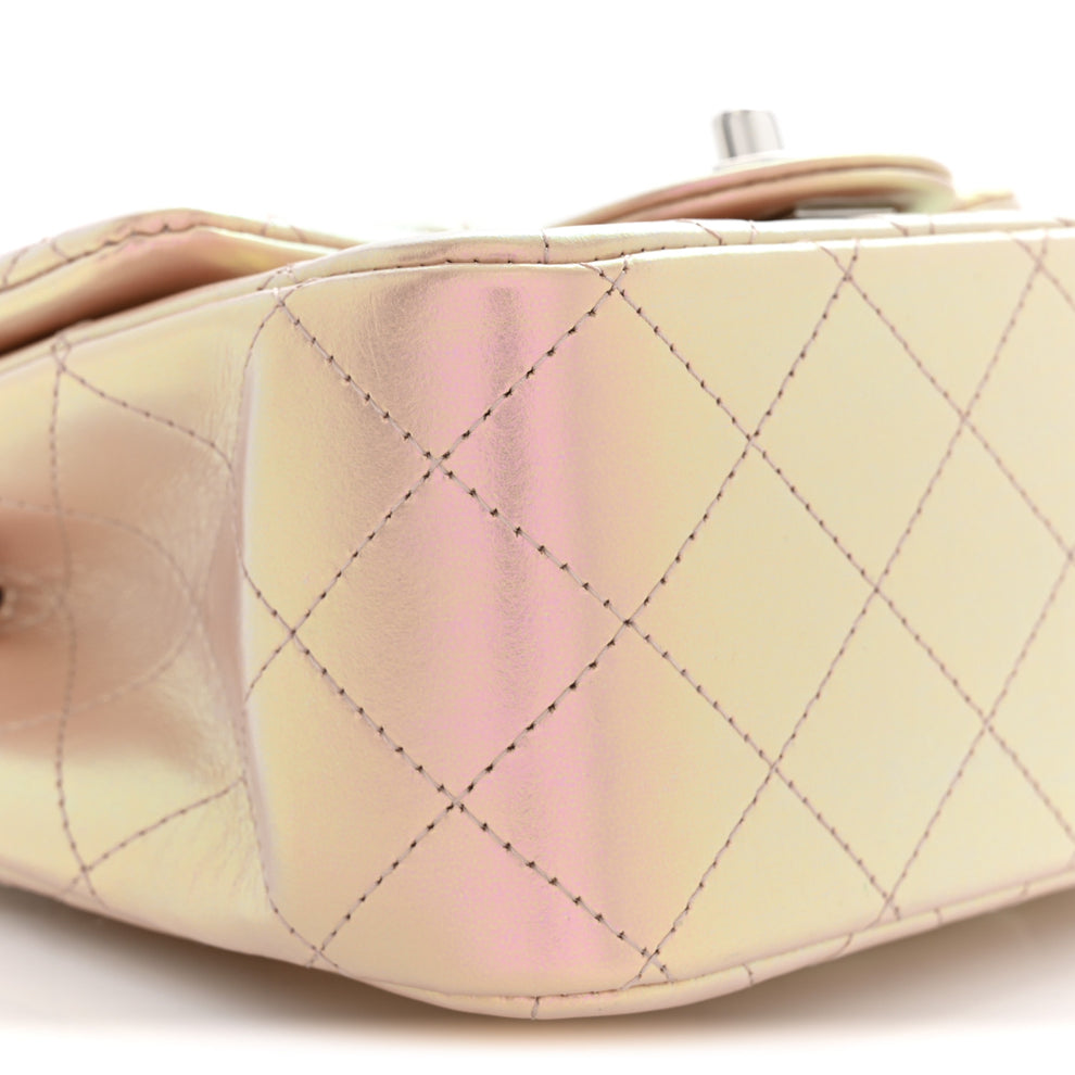 Chanel Iridescent Calfskin Quilted Mini Square Flap Pink 1994485 ...