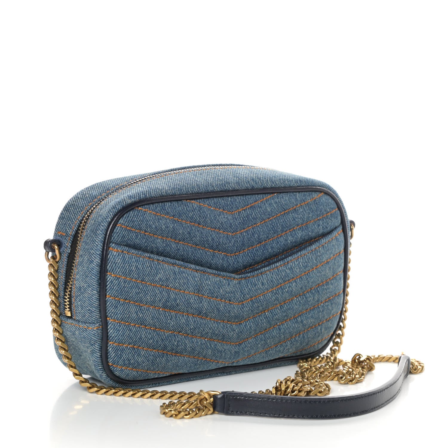 Saint Laurent Denim Matelasse Monogram Mini Lou Camera Bag California Blue 3 of 9