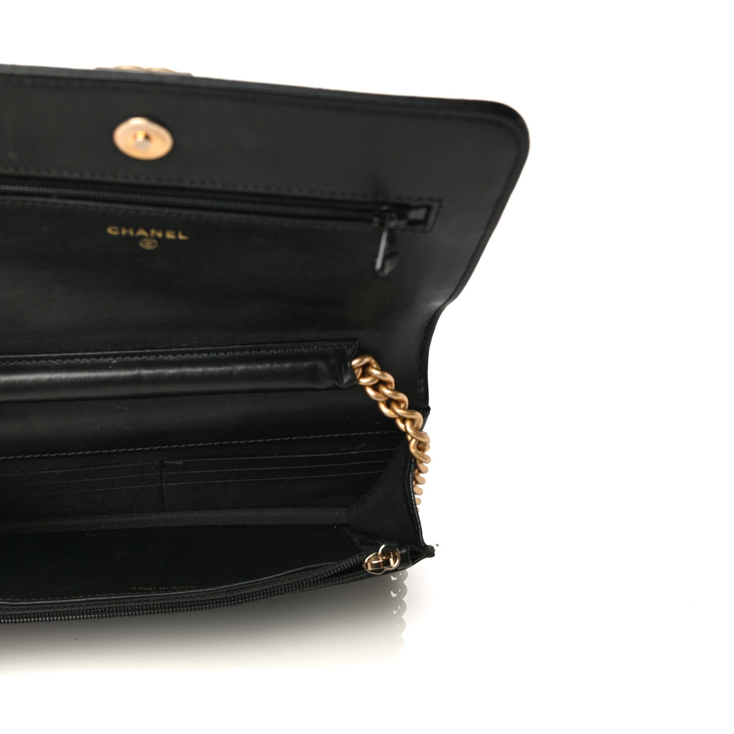 Chanel Caviar Quilted Boy Wallet On Chain WOC Black 4 of 14