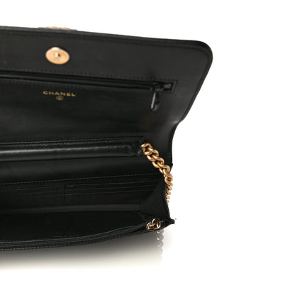 Chanel Caviar Quilted Boy Wallet On Chain WOC Black 4 of 14