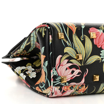 Salvatore Ferragamo Calfskin Floral Print The Studio Bag Black Multicolor 5 of 10