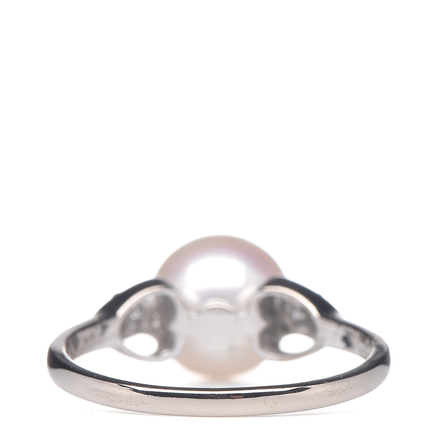 14K White Gold Diamond Akoya Pearl 8-8.5mm Ring 53 6.25