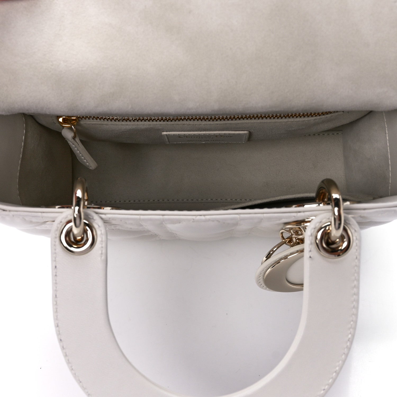 Christian Dior Lambskin Cannage Small My ABCDior Lady Dior White 4 of 11