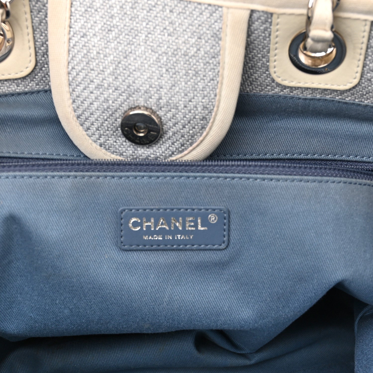 Chanel Canvas Medium Deauville Tote Denim Blue 6 of 14