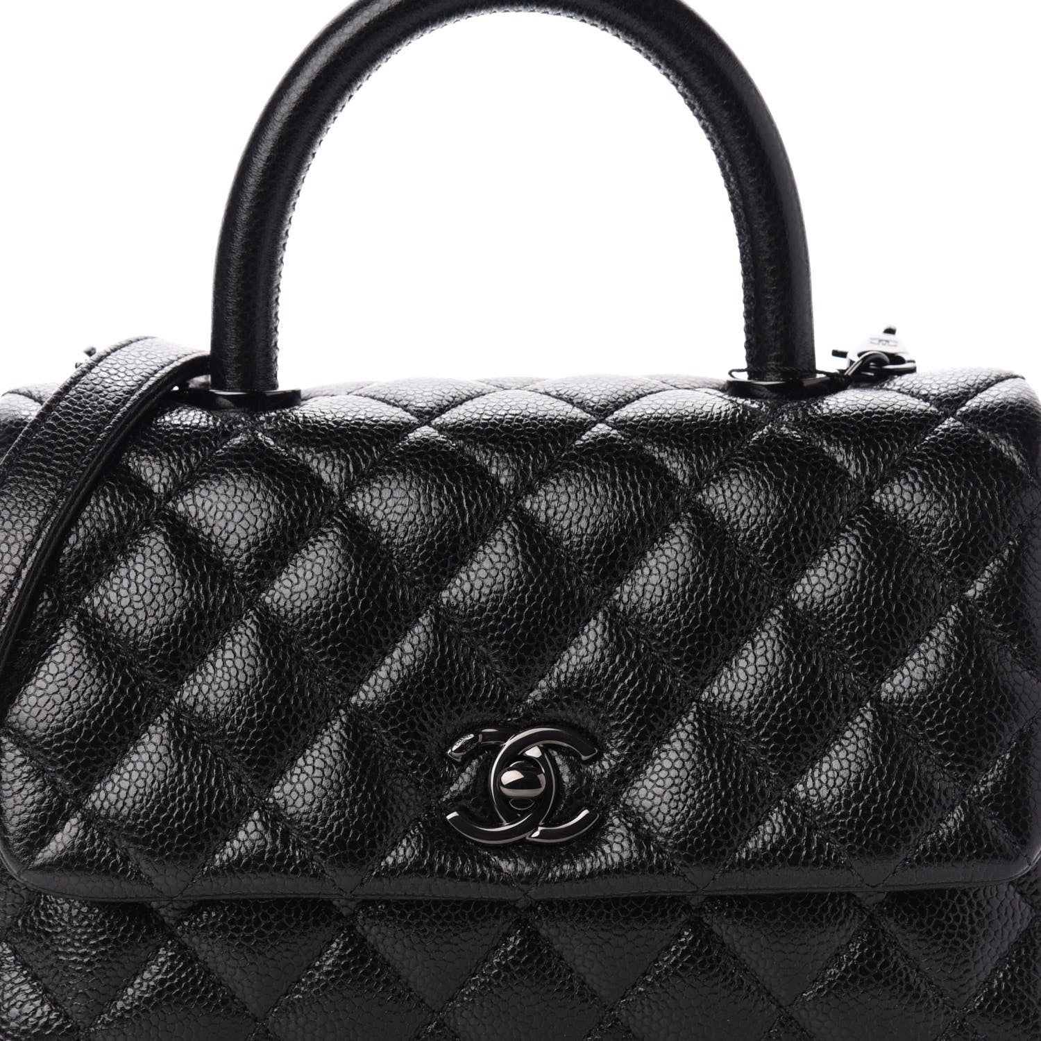 Chanel Caviar Quilted Mini Coco Handle Flap So Black 10 of 11