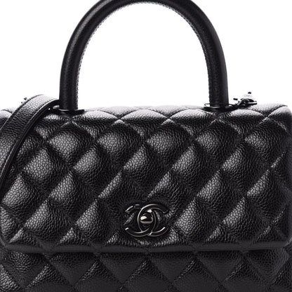 Chanel Caviar Quilted Mini Coco Handle Flap So Black 10 of 11