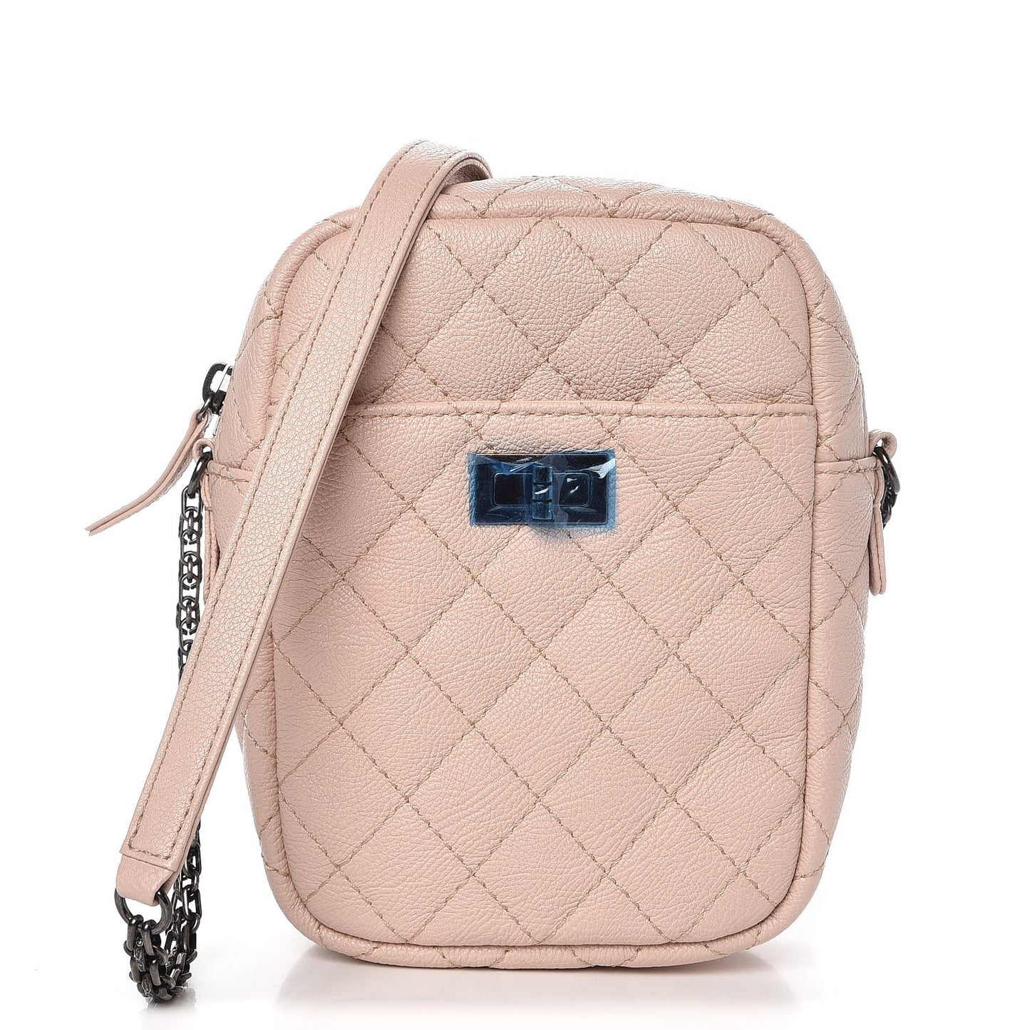 Grained Calfskin Quilted Reissue Camera Case Light Pink