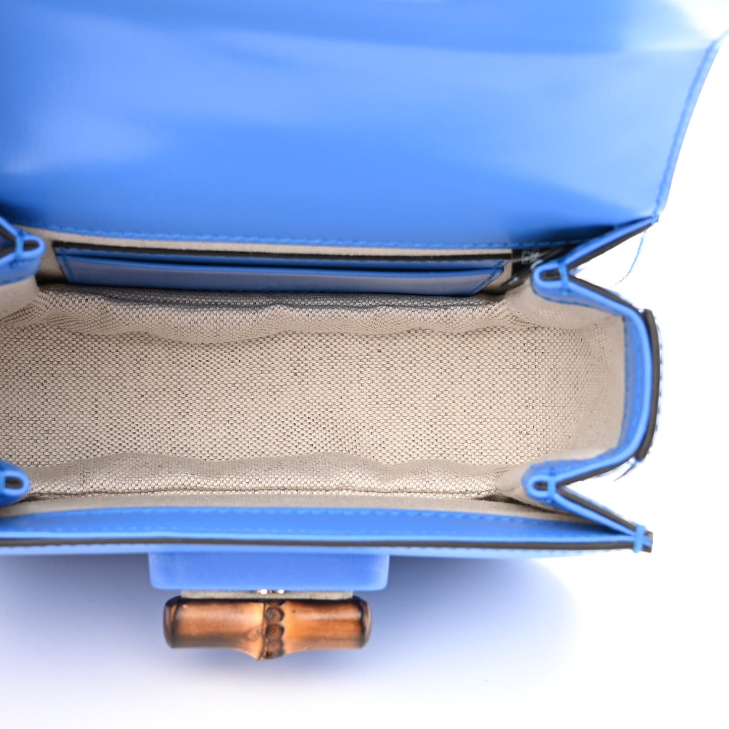 Boarded Dyana Lux Calfskin Web Mini Bamboo 1947 Top Handle Bag Blue