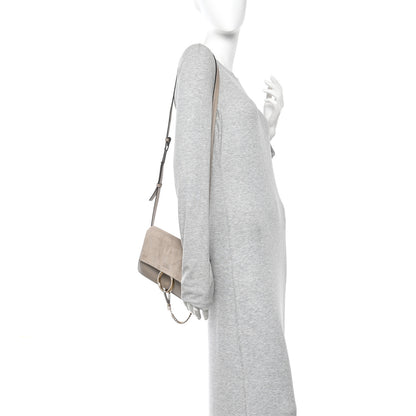 Chloe Suede Calfskin Small Faye Shoulder Bag Motty Grey 2 of 9