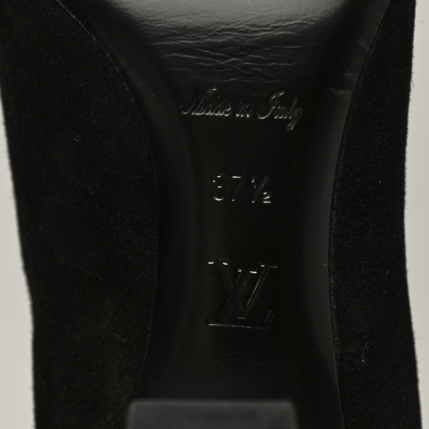 Louis Vuitton Suede Monogram Uniformes Cap Toe Chelsea 75mm Ankle Boots 37.5 Black 6 of 8