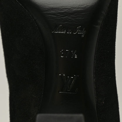 Louis Vuitton Suede Monogram Uniformes Cap Toe Chelsea 75mm Ankle Boots 37.5 Black 6 of 8