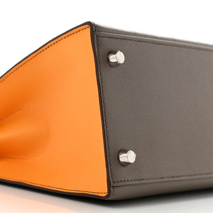 Hermes Epsom Horseshoe Kelly Sellier 28 Etain Jaune D'or 9 of 11