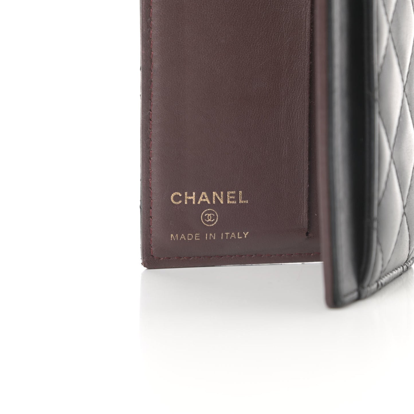 Lambskin Quilted Card Holder Wallet Black