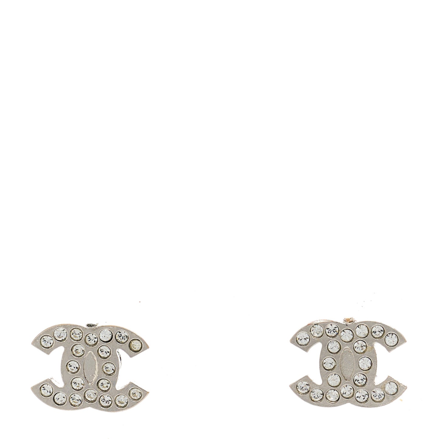 Crystal Mini CC Earrings Silver