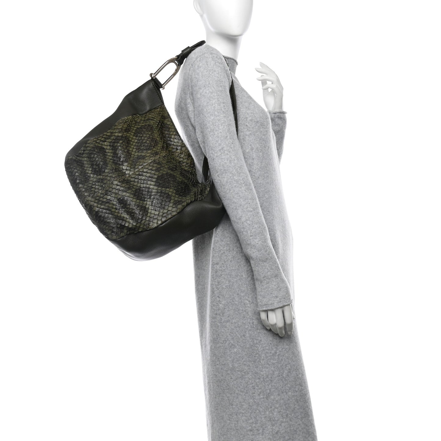 Snakeskin Greenwich Shoulder Bag Green
