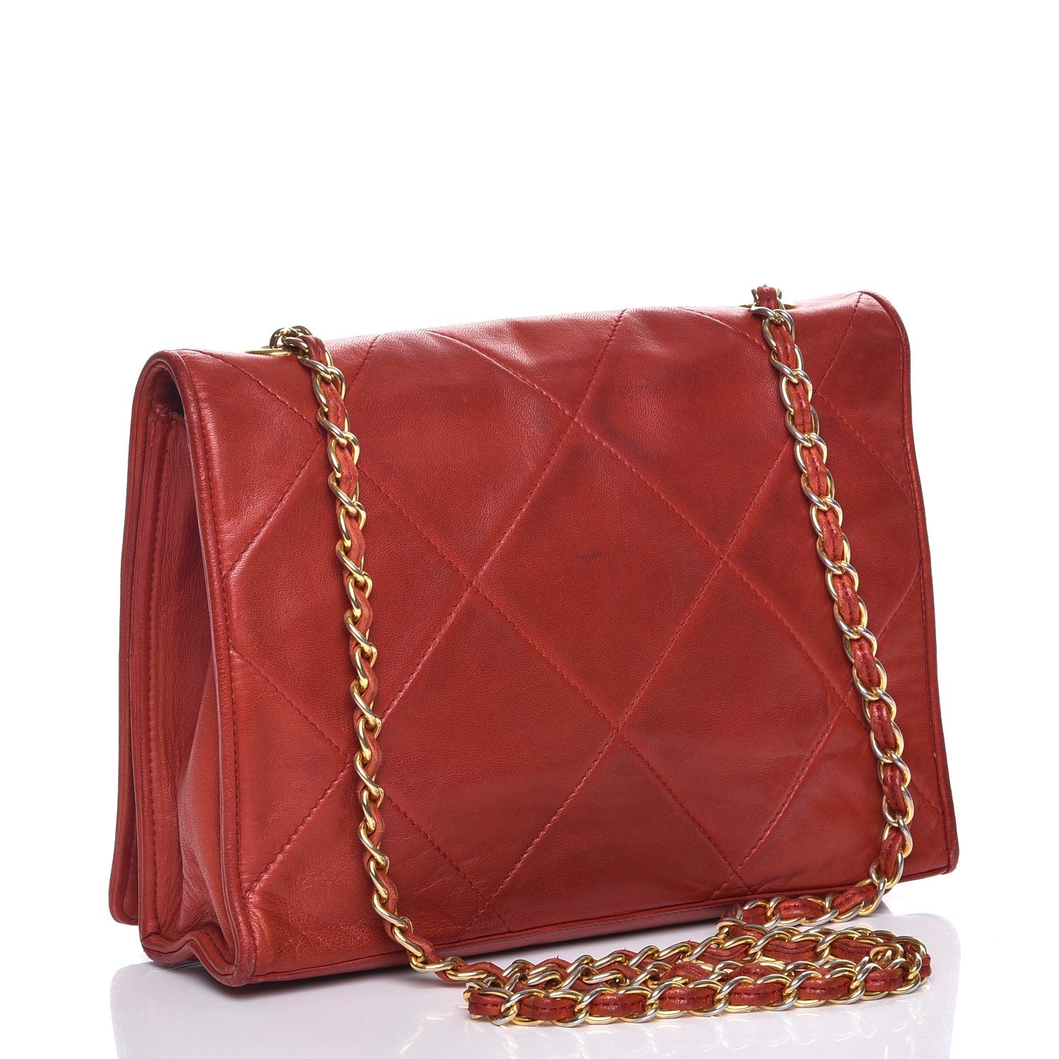 Chanel Lambskin Quilted Small Single Flap Red 3 of 9