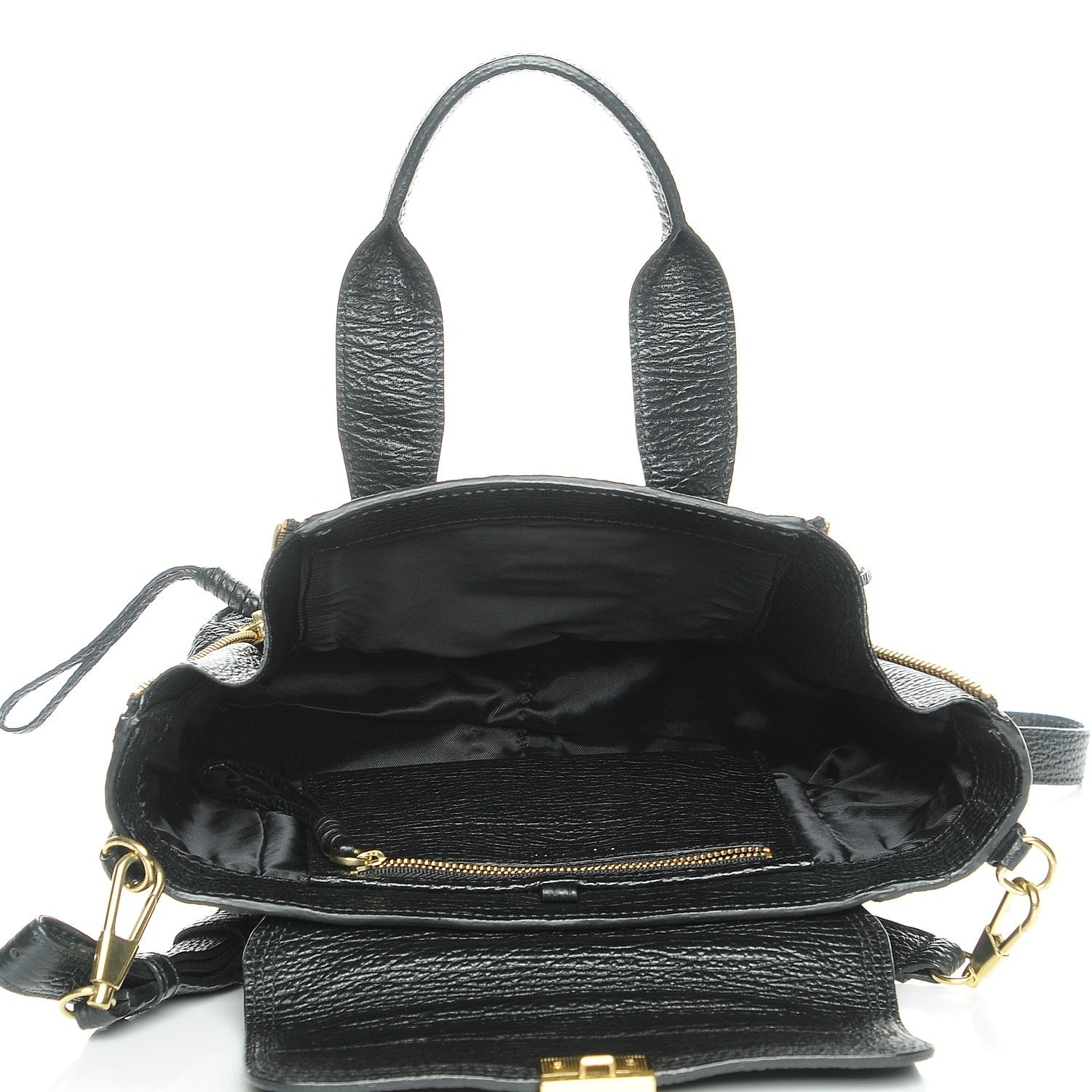 3.1 Phillip Lim 3.1 Textured Calfskin Mini Pashli Satchel Black 6 of 8