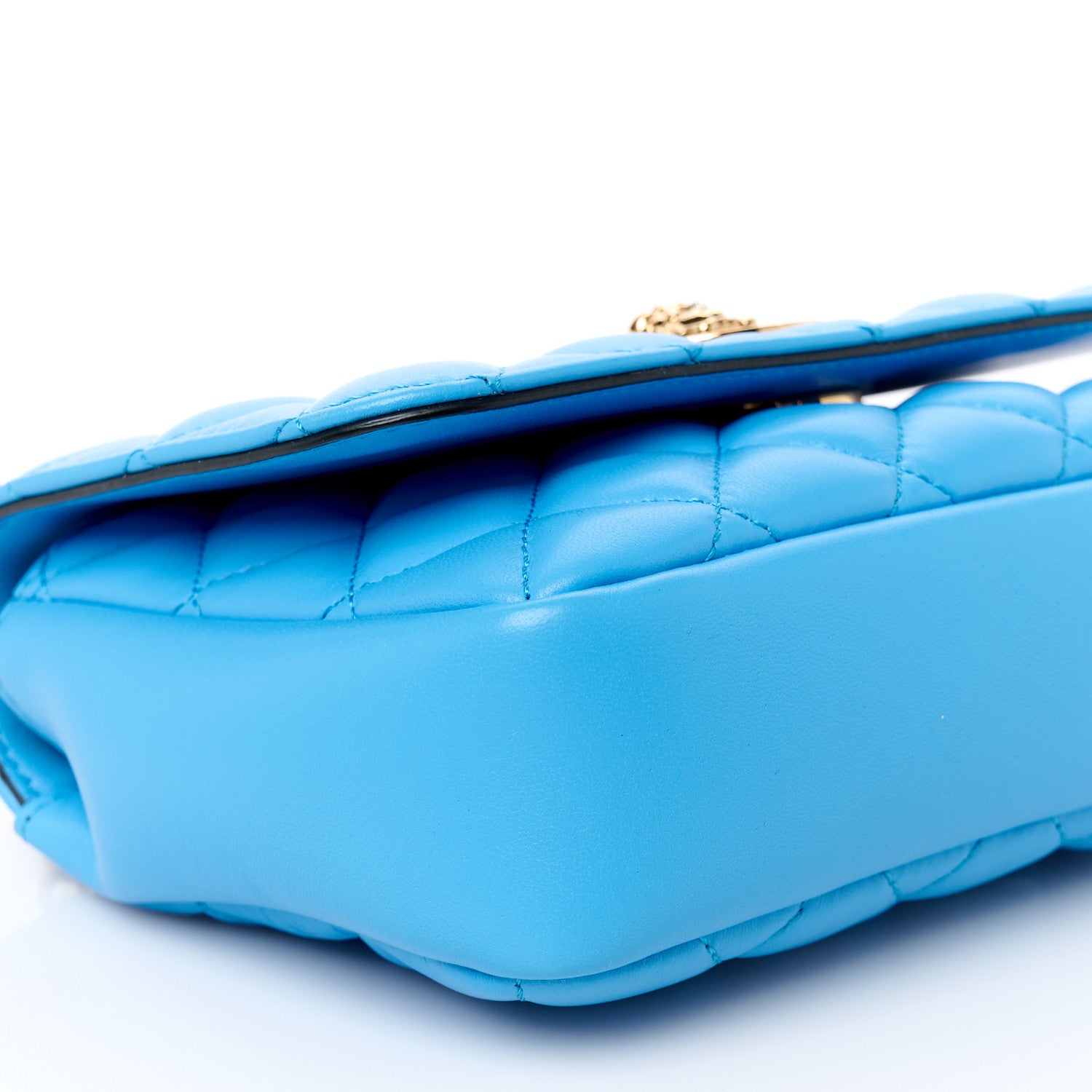 Versace Nappa Quilted Small Medusa Chain Crossbody Blue 9 of 10