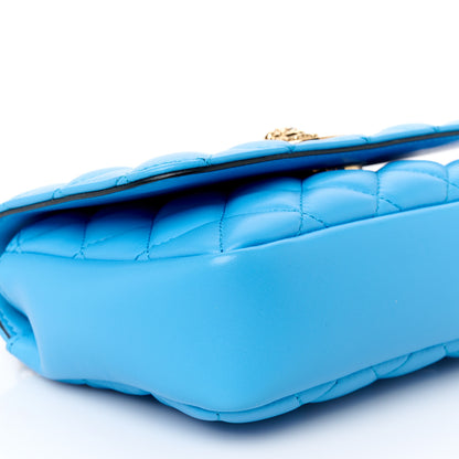 Versace Nappa Quilted Small Medusa Chain Crossbody Blue 9 of 10
