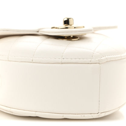 Chanel Lambskin Quilted CC In Love Heart Clutch With Chain White 9 of 11