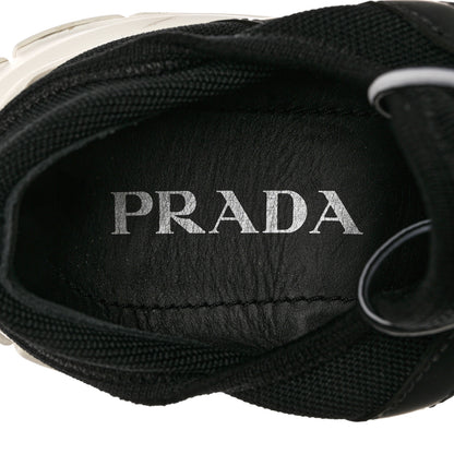 Prada Knit Fabric Logo Sneakers 41.5 Black White 6 of 10