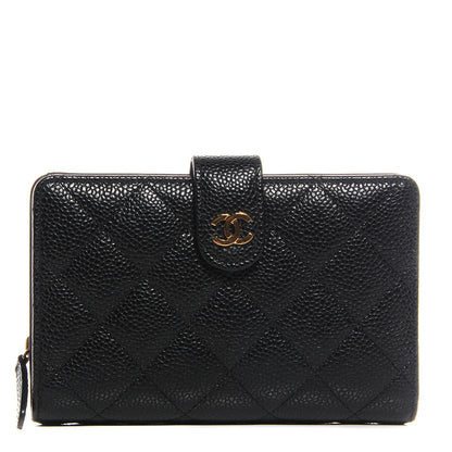 Chanel Caviar Quilted Zipped Pocket Wallet Black 1 of 9