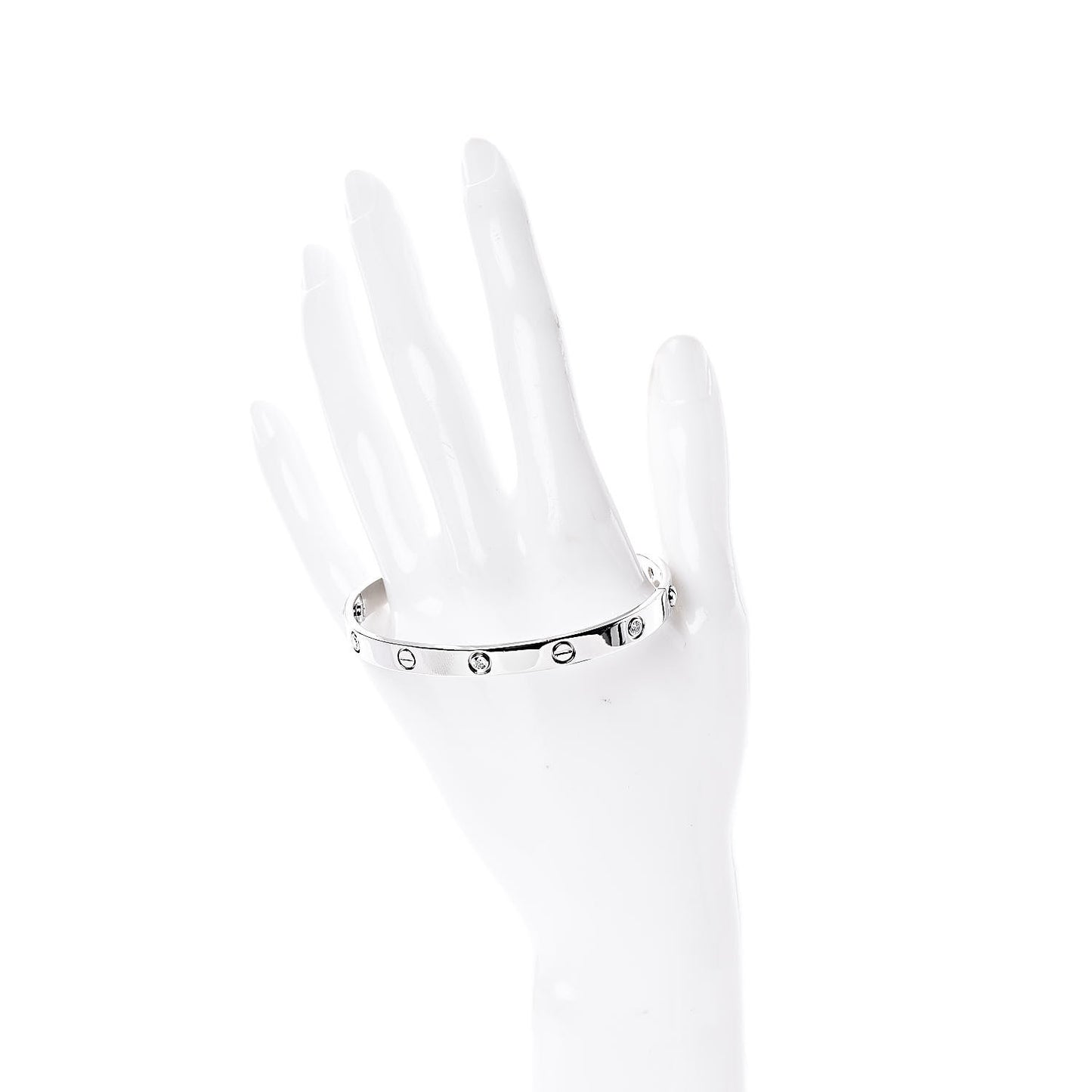 18K White Gold 6 Diamond LOVE Bracelet 19