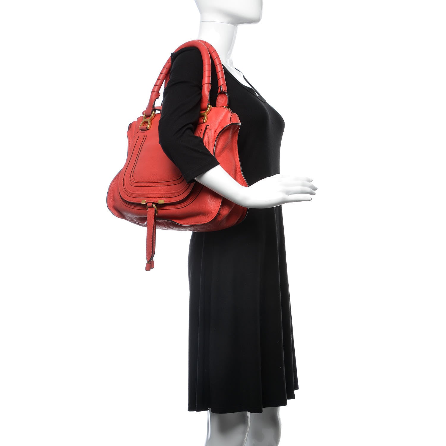Chloe Calfskin Medium Marcie Satchel Red 2 of 6