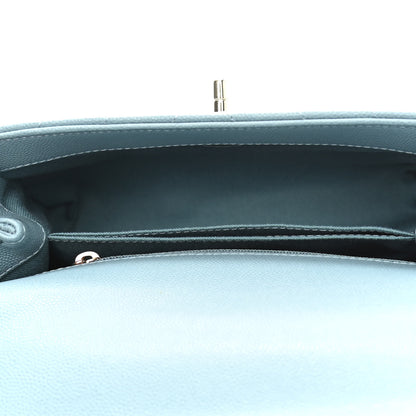 Chanel Caviar Chevron Quilted Mini Coco Handle Flap Sky Blue 4 of 9