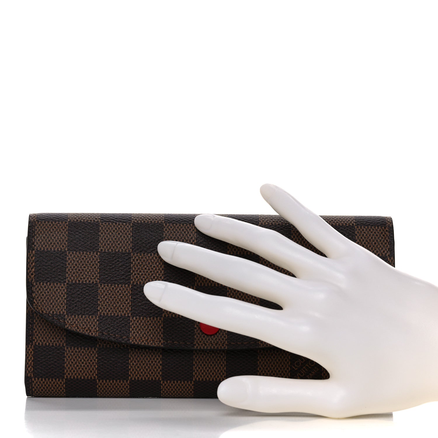 Louis Vuitton Damier Ebene Emilie Wallet Red 2 of 11