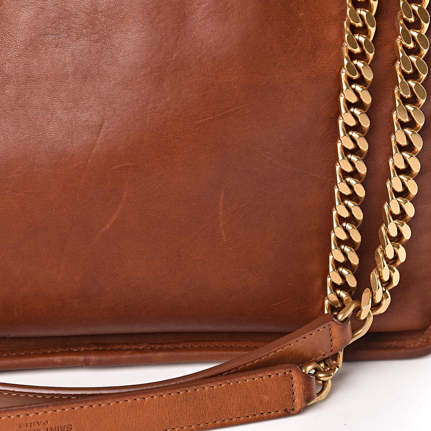 Calfskin Monogram Medium Niki Chain Satchel Cognac