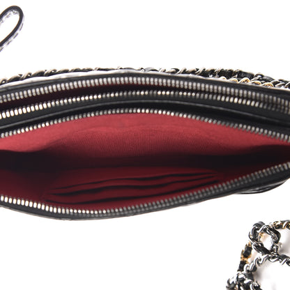 Chanel Aged Calfskin Quilted Small Gabrielle Clutch With Chain Black 6 of 14