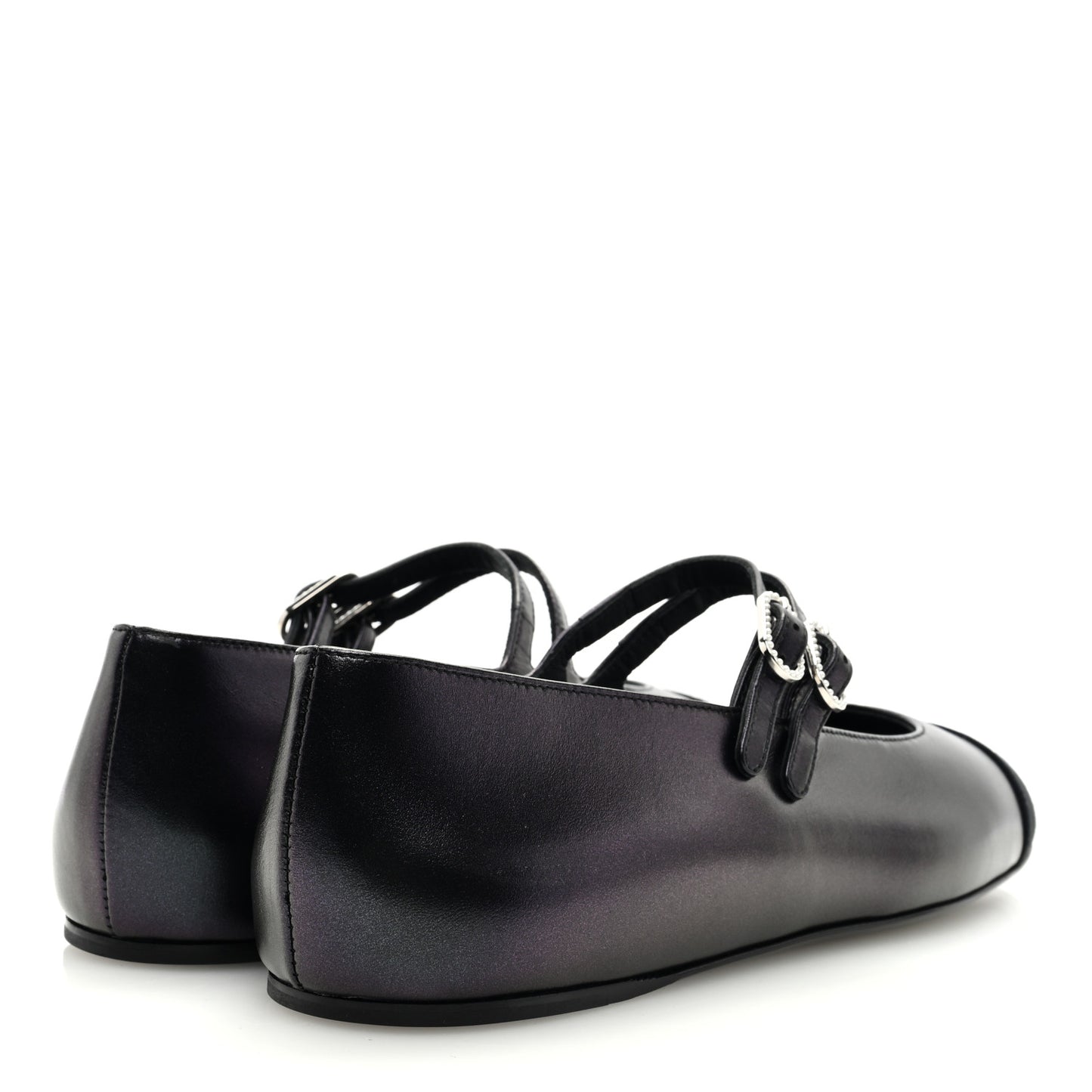 Pleated Lambskin Grosgrain Cap Toe CC Ballerina Flats 40.5 Black 39 Black