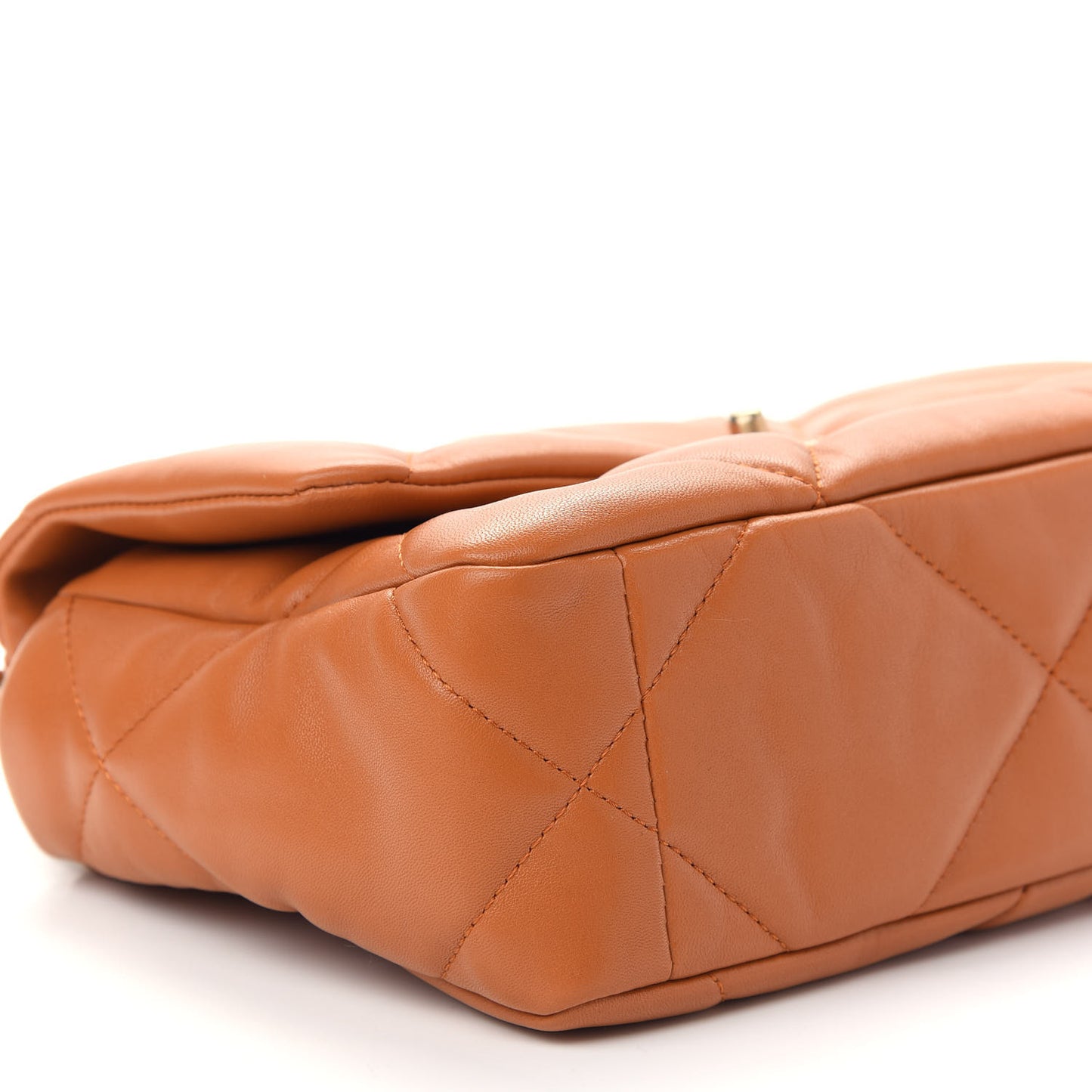Lambskin Quilted Medium Chanel 19 Flap Light Brown