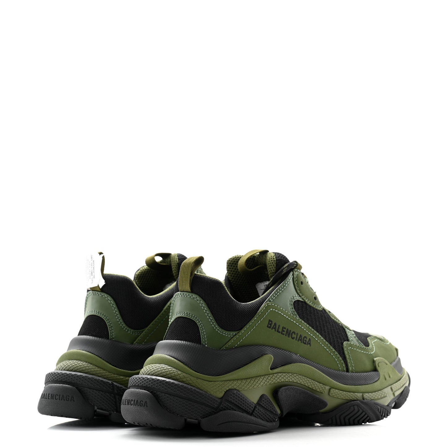 Fabric Mesh Mens Triple S Sneakers 39 Black Kaki