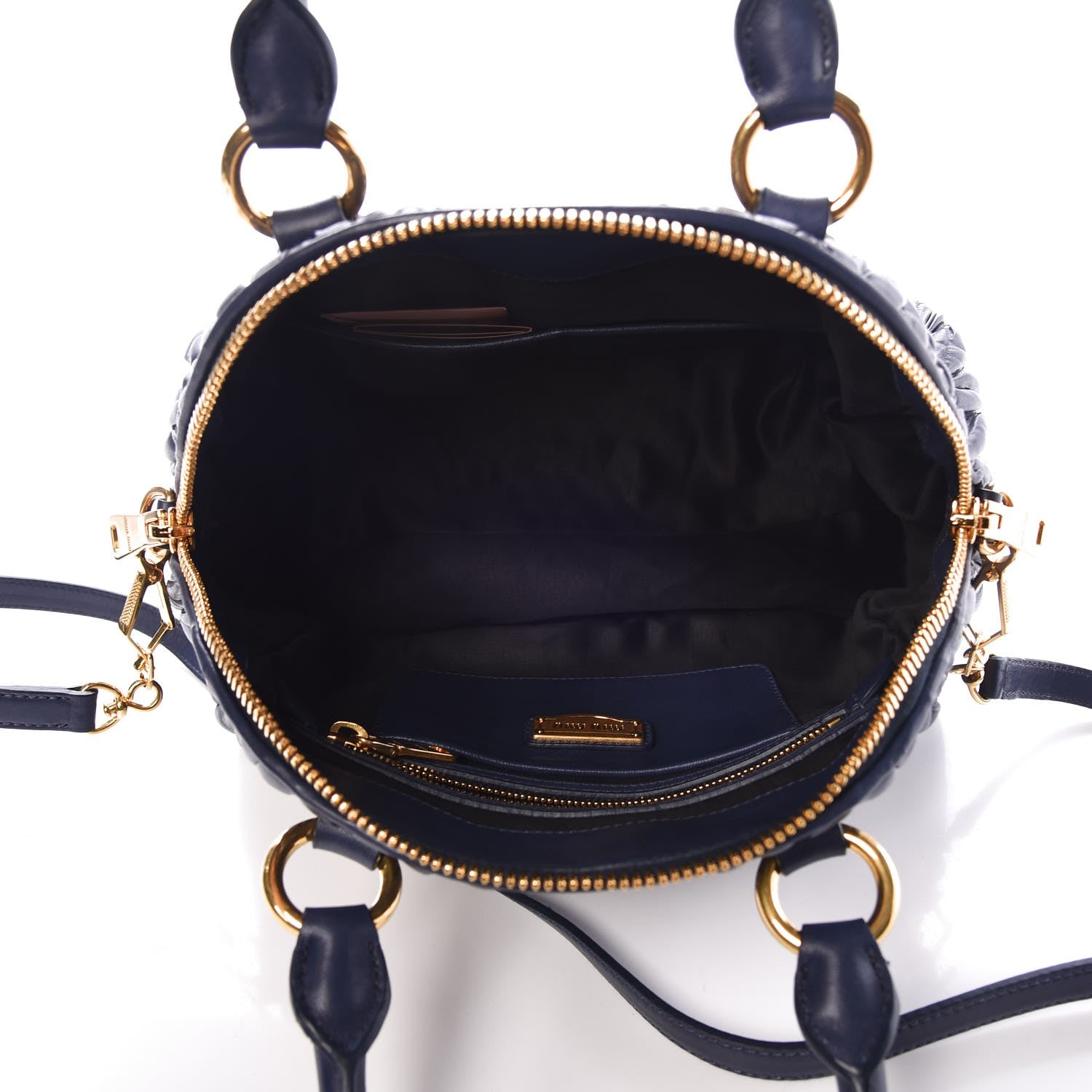 Miu Miu Nappa Matelasse Bauletto Top Handle Bleuette 6 of 8