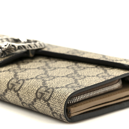 Gucci GG Supreme Monogram Dionysus Chain Clutch Wallet Beige Taupe 9 of 9