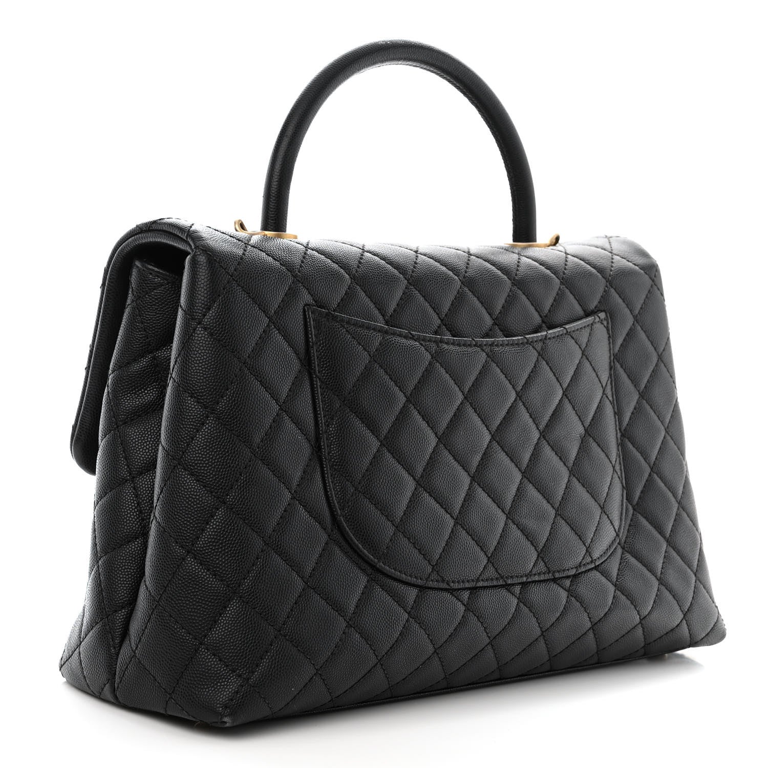 Chanel Caviar Quilted Medium Coco Handle Flap Black 3 of 10