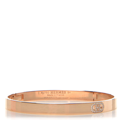 Hermes 18K Rose Gold Diamond PM H D'Ancre Bracelet SH 1 of 5