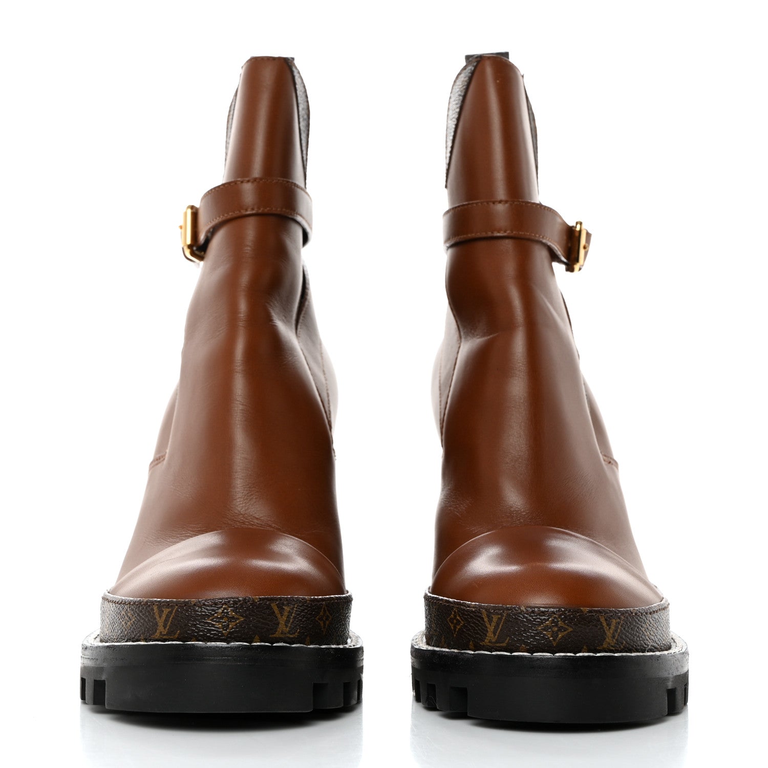 Louis Vuitton Calfskin Monogram Star Trail Ankle Boots 40 Cognac 2 of 10