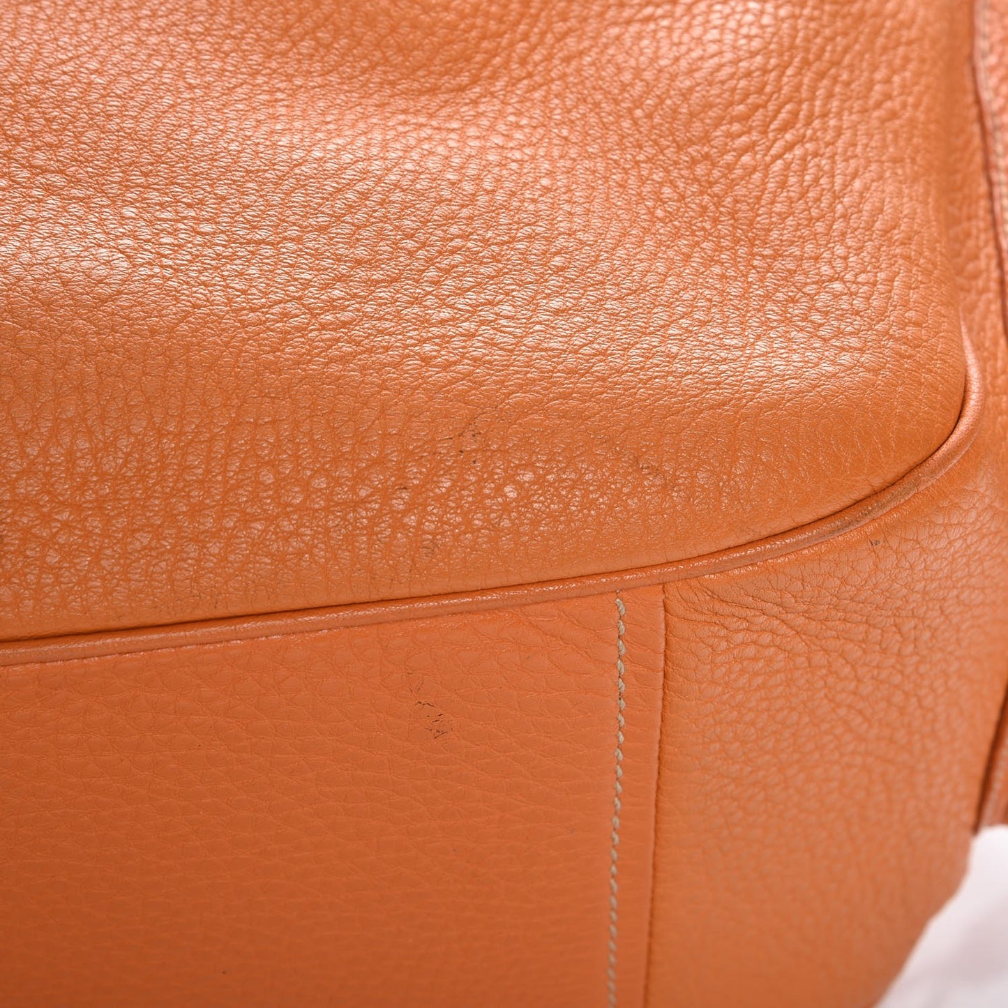 Vitello Daino Drawstring Bucket Orange