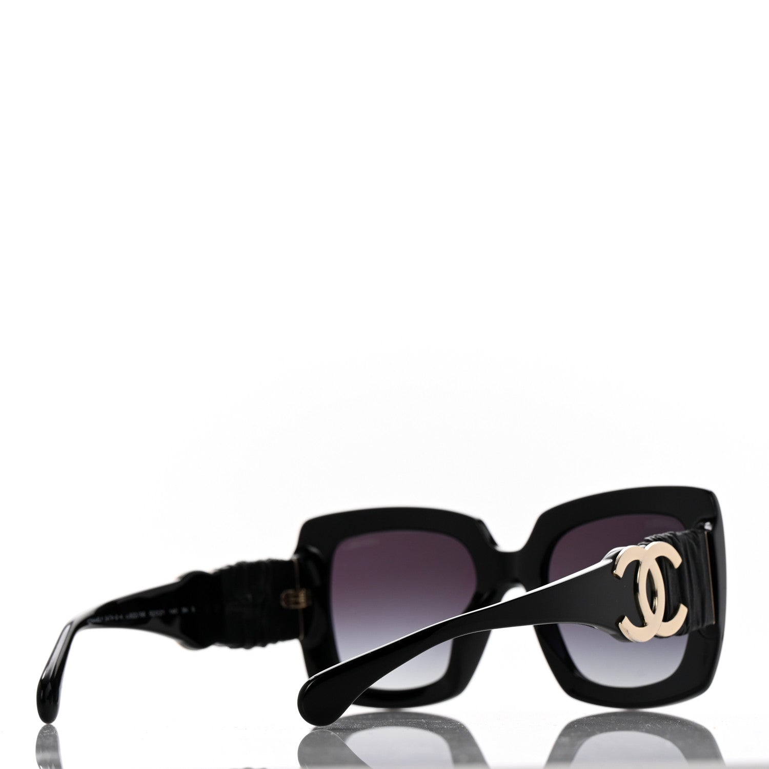 Chanel Acetate Calfskin Square Sunglasses 5474-Q-A Black 4 of 7