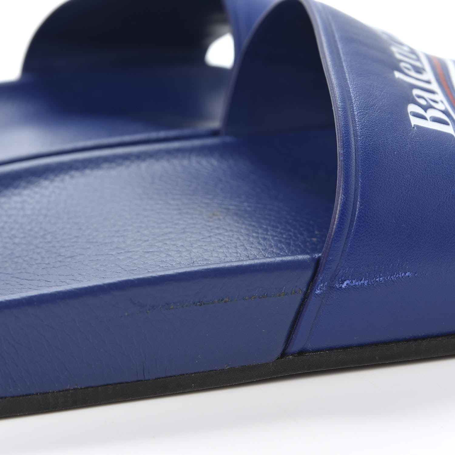 Balenciaga Nappa Political Campaign Logo Mens Pool Slide Sandals 41 Blue Ocean Blue White 10 of 12