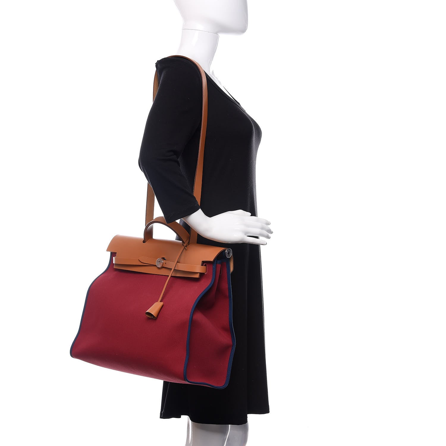 Hermes Vache Hunter Toile Herbag Zip 39 MM Rubis Bleu De Malte 2 of 9