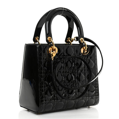 Christian Dior Patent Cannage Medium Lady Dior Black 3 of 8