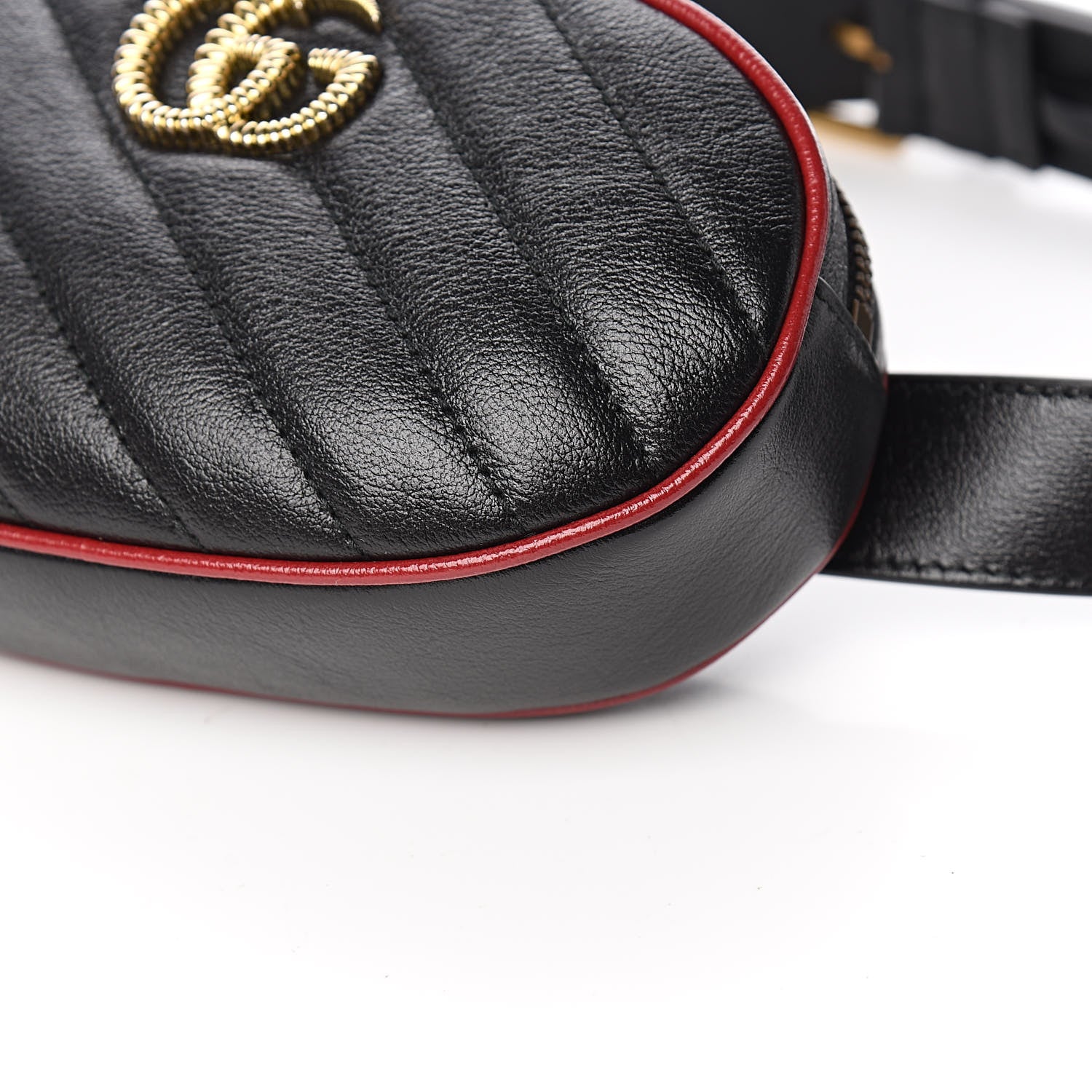 Gucci Calfskin Matelasse GG Marmont Belt Bag 75 30 Black 9 of 11