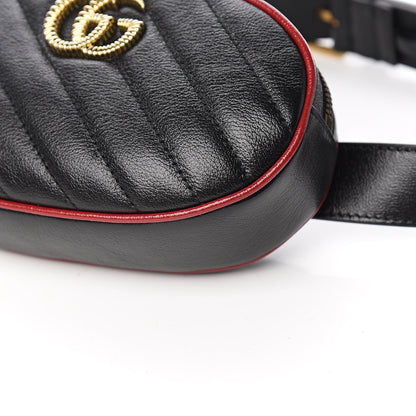 Gucci Calfskin Matelasse GG Marmont Belt Bag 75 30 Black 9 of 11