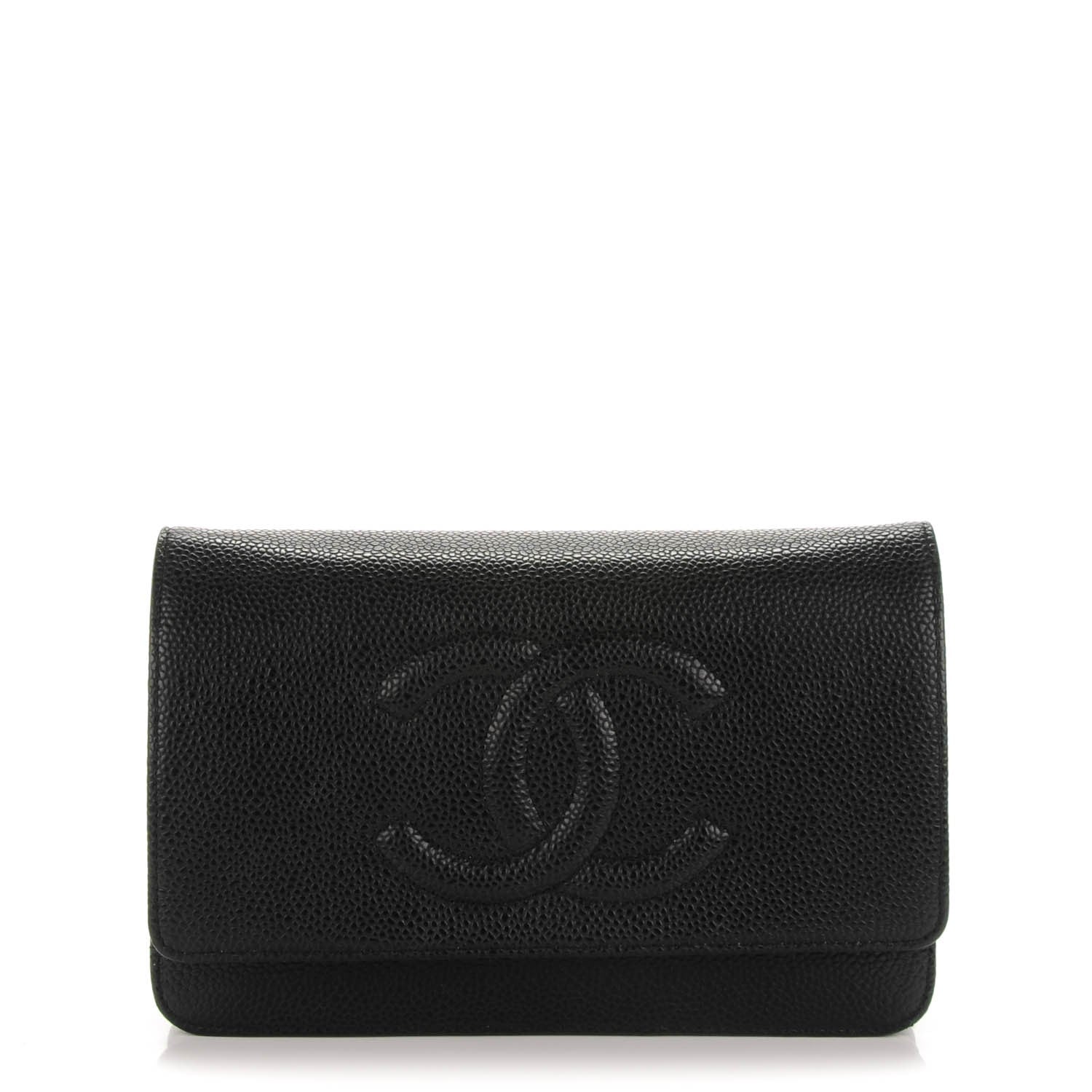Chanel Caviar Timeless CC Wallet On Chain WOC Black 1 of 8