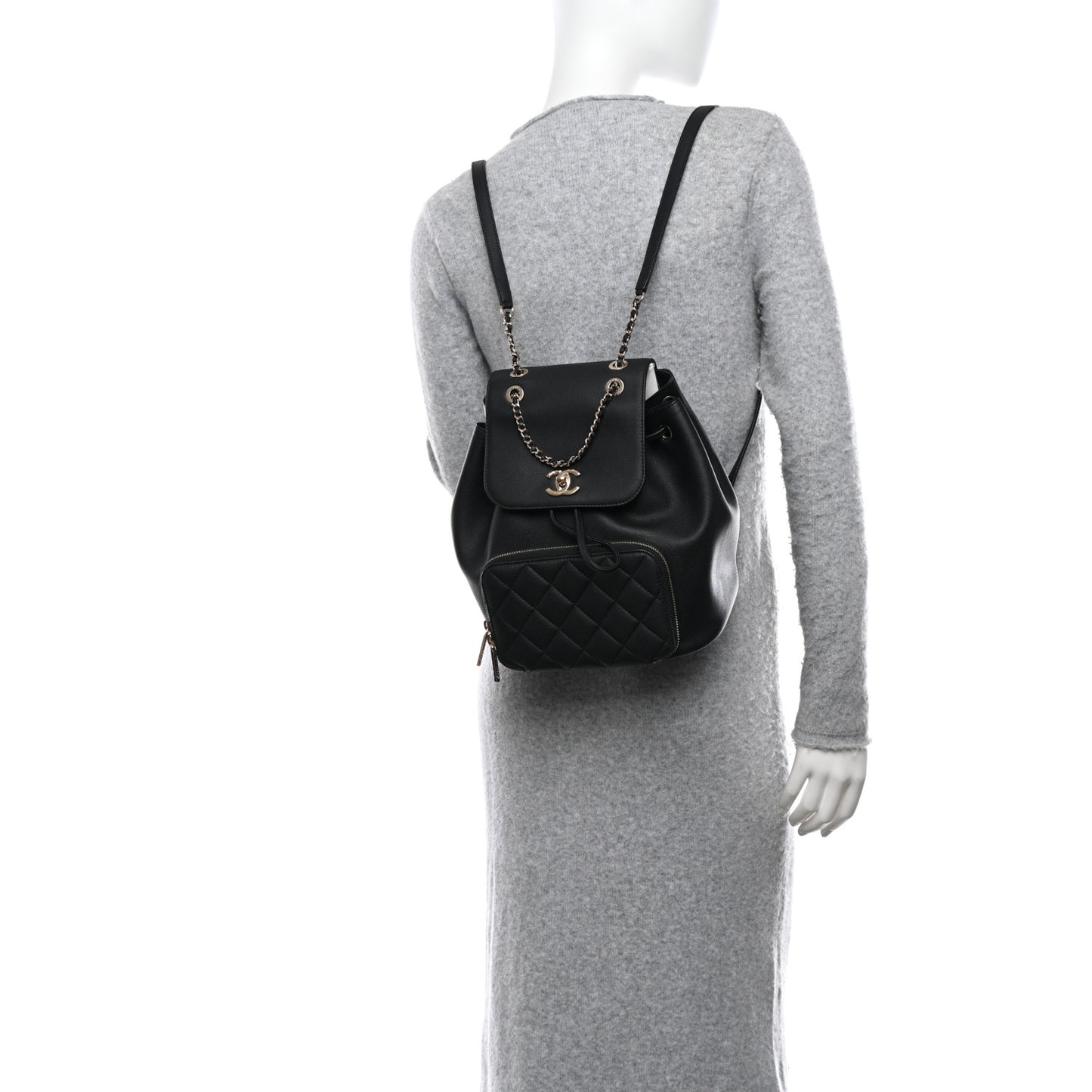 Caviar Quilted Business Affinity Backpack Black